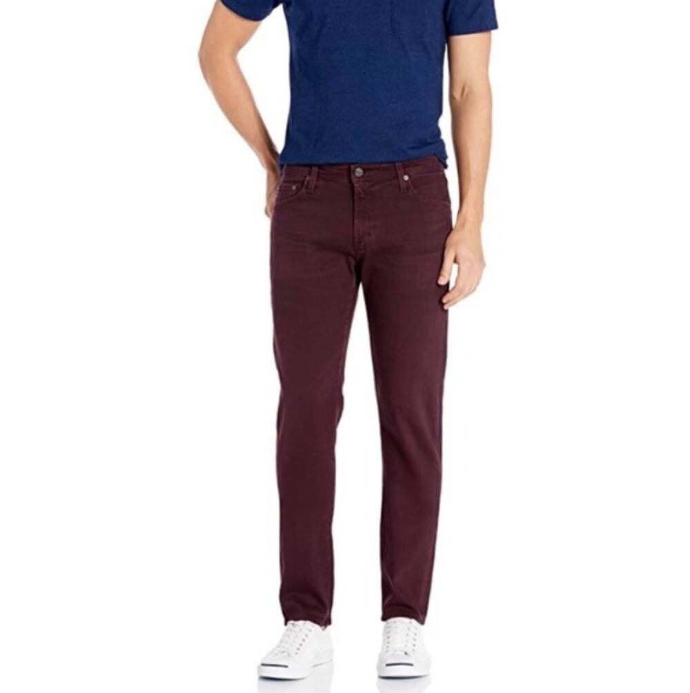 AG Adriano Goldschmied Tellis Slim Fit Men's Jeans Purple Burgundy 5-Pocket 30